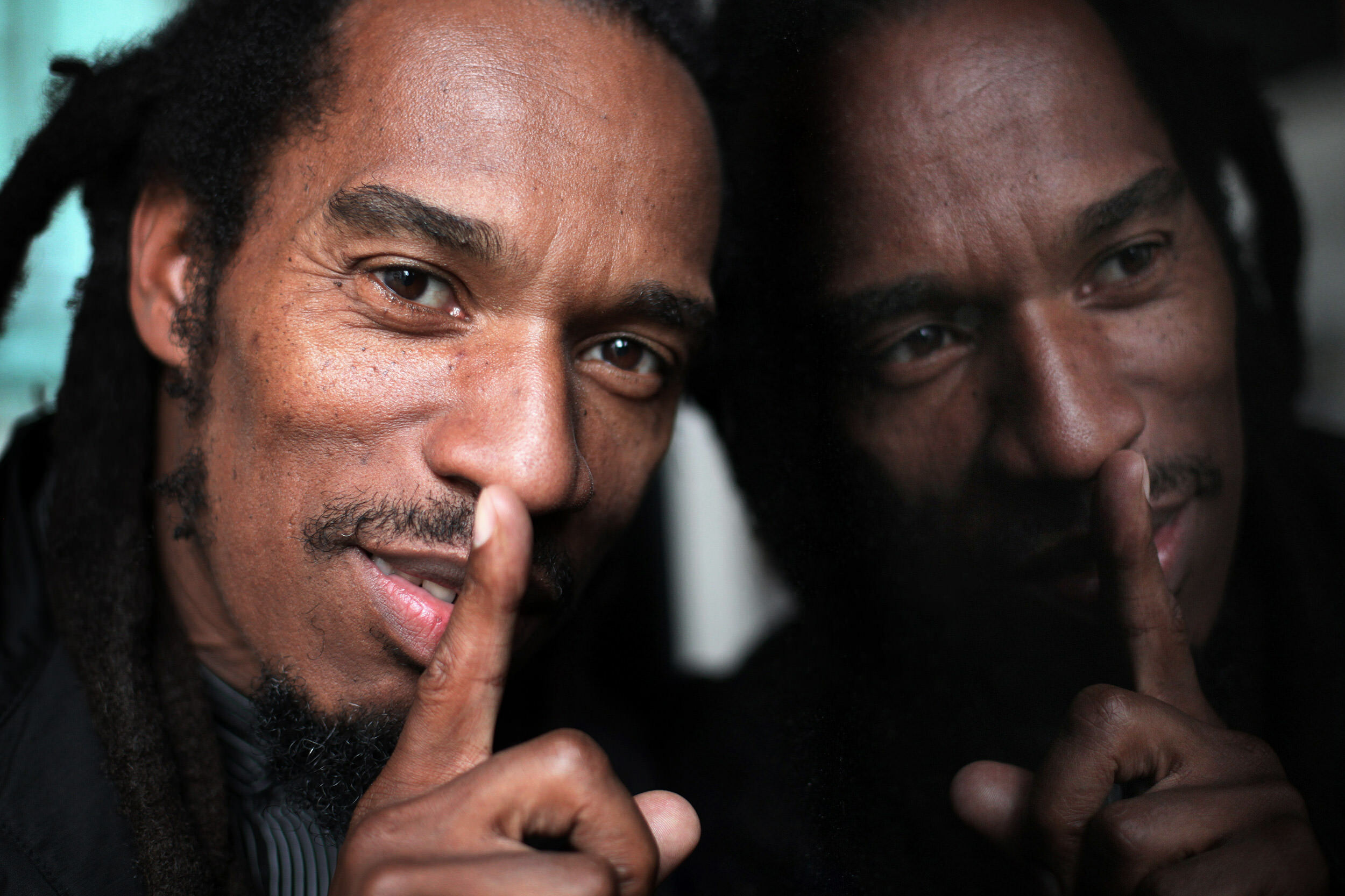 Benjamin Zephaniah portrait by Carmen Valino